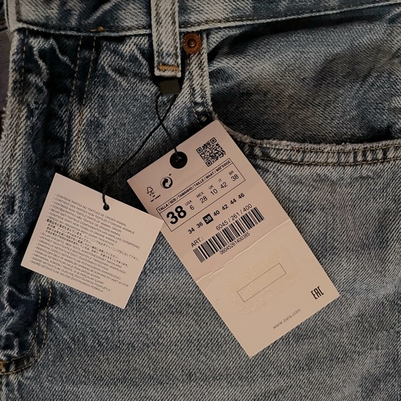 ZARA Premium Denim The Relaxed Straight Leg Jeans NWT Size 6 / 38 Air Bl… - Picture 13 of 16